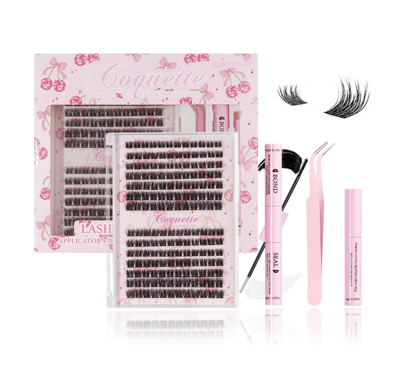 Load image into Gallery viewer, Eyes- Coquette Faux Mink Lash DIY Kit FLIRTY BOW #DIY32 ($7 each, 4pc bundle)
