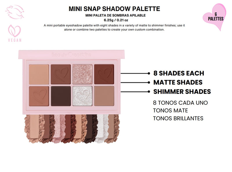 Load image into Gallery viewer, Eyes-Beauty Creations DUET Mini Snap Shadow Palette Complete Display ($4.25 each, 36pc display)
