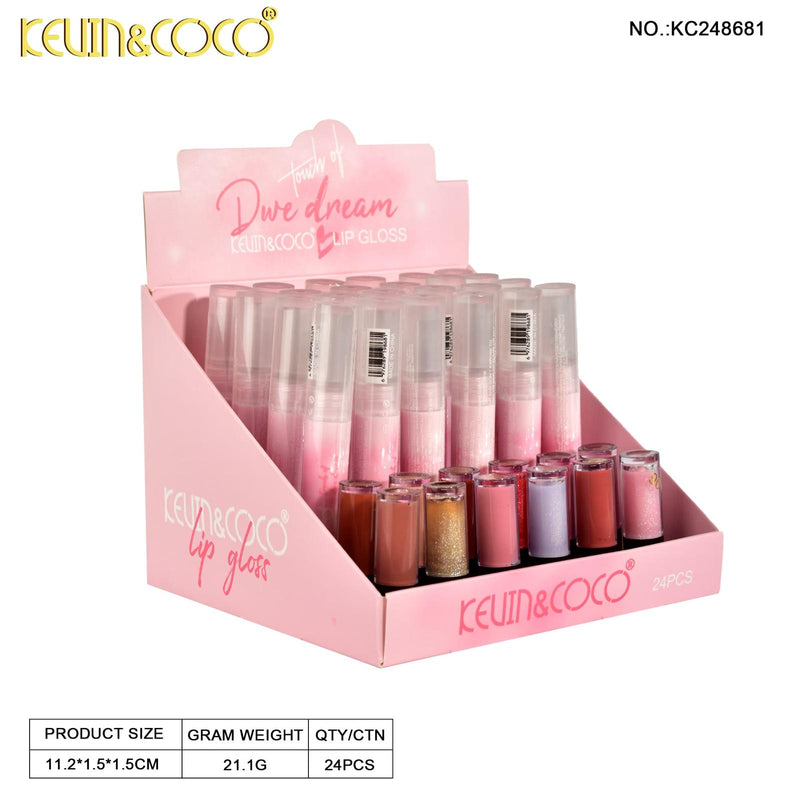Load image into Gallery viewer, Lips-Kevin&amp;Coco Dwe Dream Lip Gloss KC248681 ($1.08 each, 24pc display)
