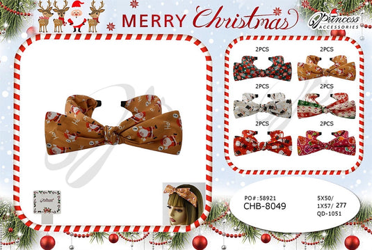 Hair-Christmas Bow Headband CHB-8049 (12pc pack)