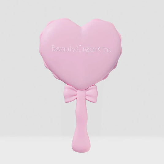 Novelties-Beauty Creations Pink Heart Shape Bow Handheld Mirror #BCBHM ($5 each, 4pc bundle)