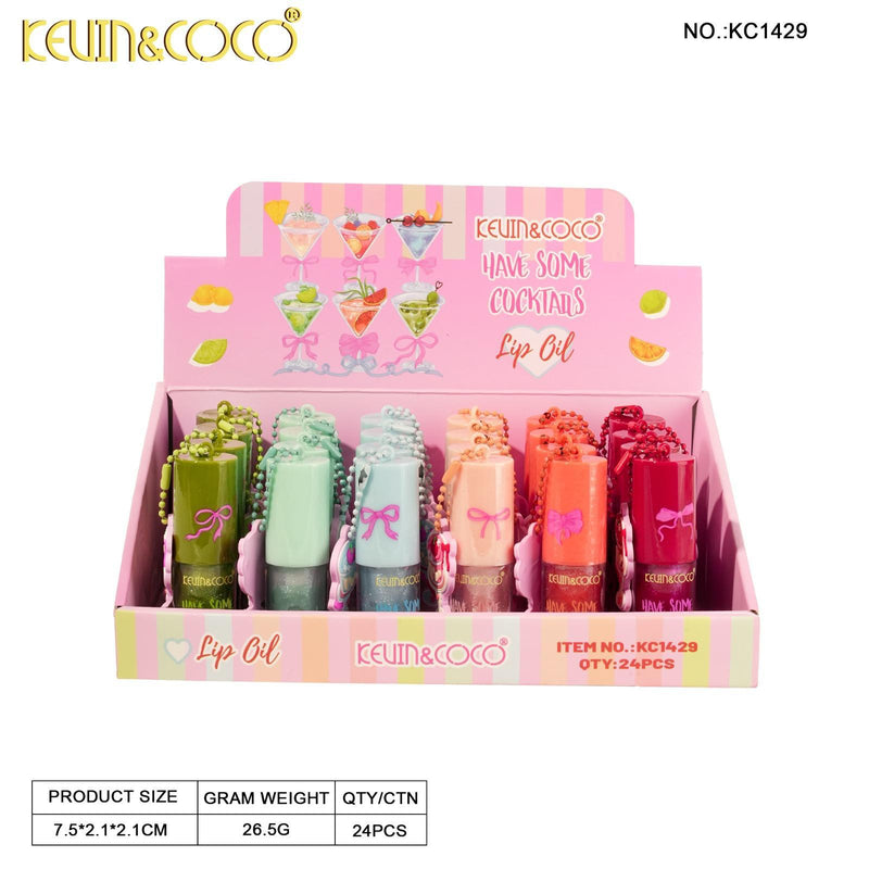 Load image into Gallery viewer, Lips-Kevin&amp;Coco Have Some Cocktails Lip Oil KC1429 ($1 each, 24pc display)
