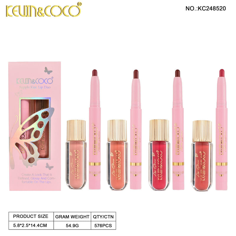 Load image into Gallery viewer, Lips-Kevin&amp;Coco Supple Kiss Butterfly Lip Duo KC248520 ($2 each, 24pc display)
