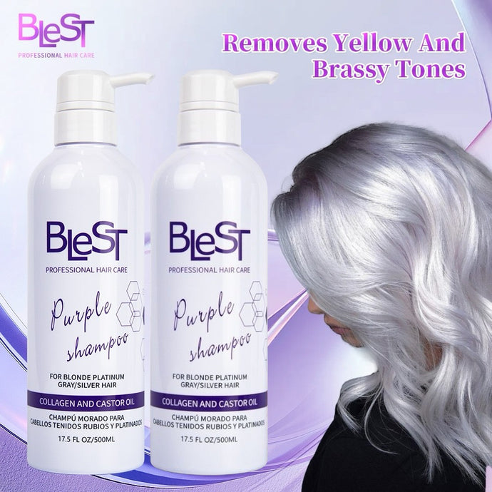 Hair- Blest Purple Shampoo + Collagen & Castor Oil HPS-01 (4pc bundle, $6 each)