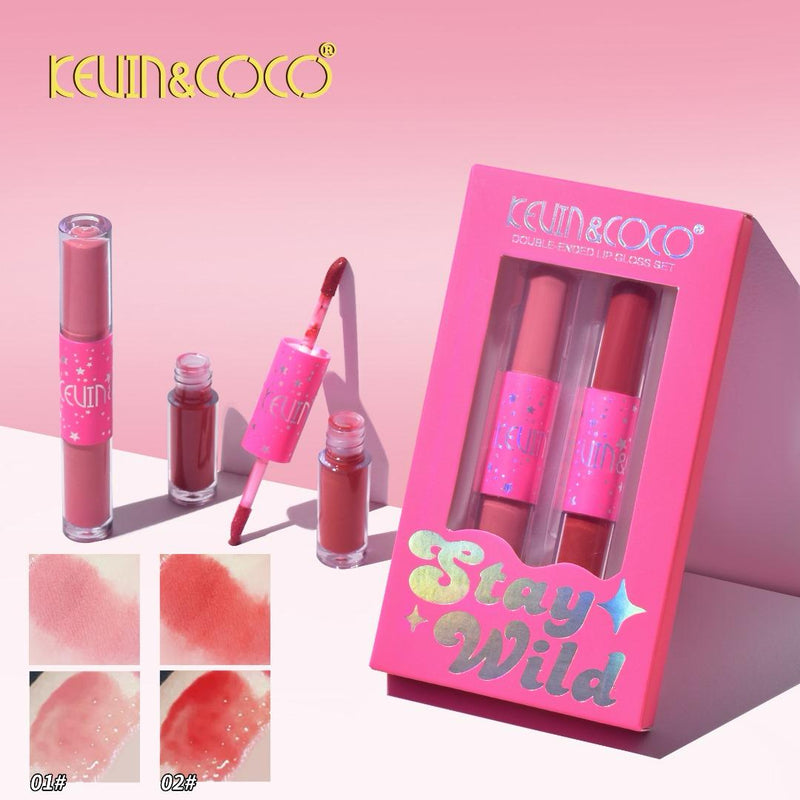 Load image into Gallery viewer, Lips- Kevin and Coco Stay Wild Double Ended Lip Gloss Set KC244188 (12pc bundle, $2.50 each)
