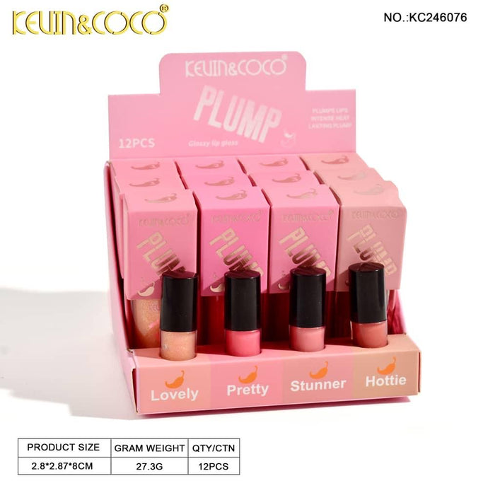 Lips- Kevin&Coco Plump Glossy Lipgloss KC246076 (12pc display)