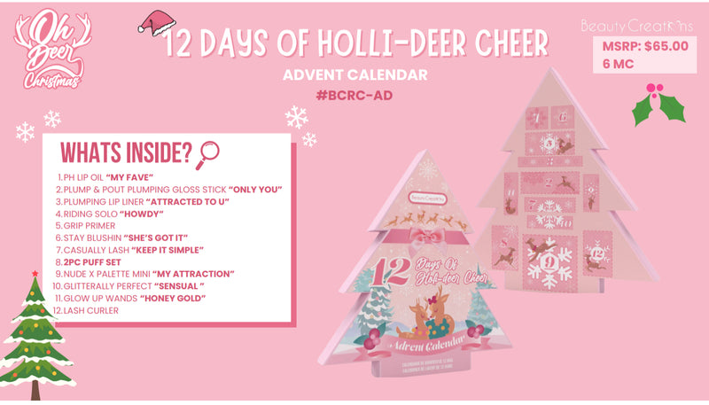 Load image into Gallery viewer, Face-Beauty Creations OH Deer 12 Days of Holli-Deer Cheer Advent Calendar #BCRC-AD (2pc bulk $38 each)
