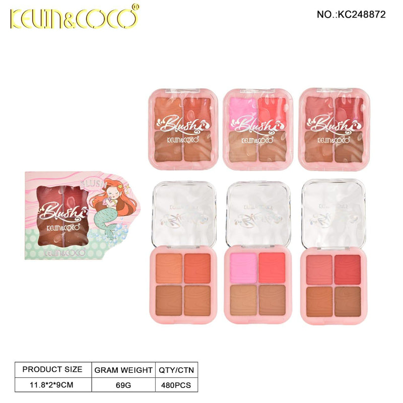 Load image into Gallery viewer, Face-Kevin&amp;Coco Mermaid Blush&amp;Contour Palette KC248872 ($1.50 each, 12pc display)
