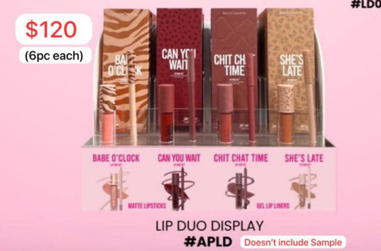 Lips- Beauty Creations Lip Duo Display (24pc display, NO SAMPLES)