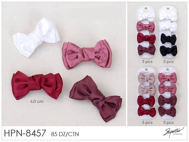 Hair- Mauve bow sets HPN-8457 (12pc pack)