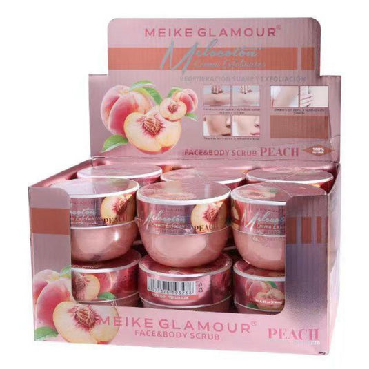 Skincare-Meike Glamour Peach Face & Body Scrub MKG-0328 (12pc display)