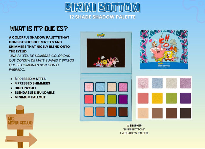 Eyes- Beauty Creations x SpongeBob Bikini Bottom Eyeshadow Palette SBSP-EP (4pc bundle, $7 each)