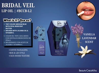 *PRE ORDER* Lips-Beauty Creations Tim Burton’s Corpse Bride Lip Oil Bridal Veil #BCCB-L2 ($4 each, 6pc bundle)