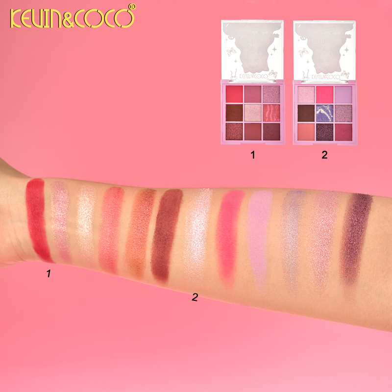 Load image into Gallery viewer, Eyes-Kevin&amp;Coco Romantic Whisper 9 Colors Eyeshadow Palette KC1242 ($1.25 each, 12pc Display)
