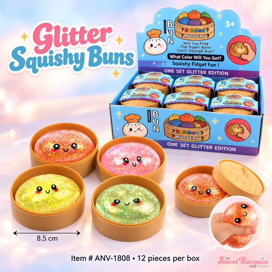 Accessories-Glitter Squishy Dumpling Mystery Toy  ANV-1808 (12pc pack)