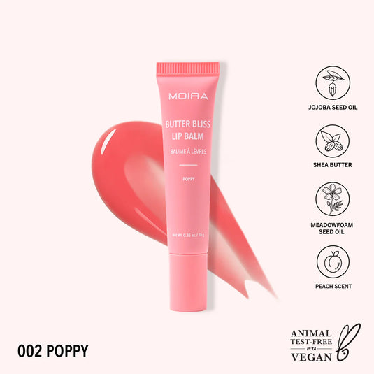 Lips- Moira Butter Bliss Lip Balm BBLB002 Poppy (3pc bundle, $3 each)