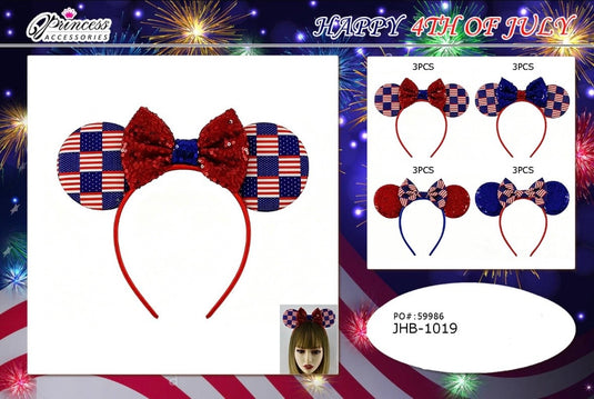 Accessories-4th of July Headband JHB-1019 (12pc pack)