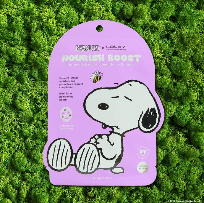 Skincare-Celavi X Peanuts Nourish Boost (Honey Extract + Lavender + Retinol) Face Mask P70142-1 (24pcs pack)