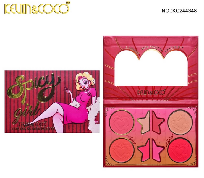 Face- Kevin&Coco Spicy Girl Blush Palette KC244348 (6pc bundle, $2.50 each)