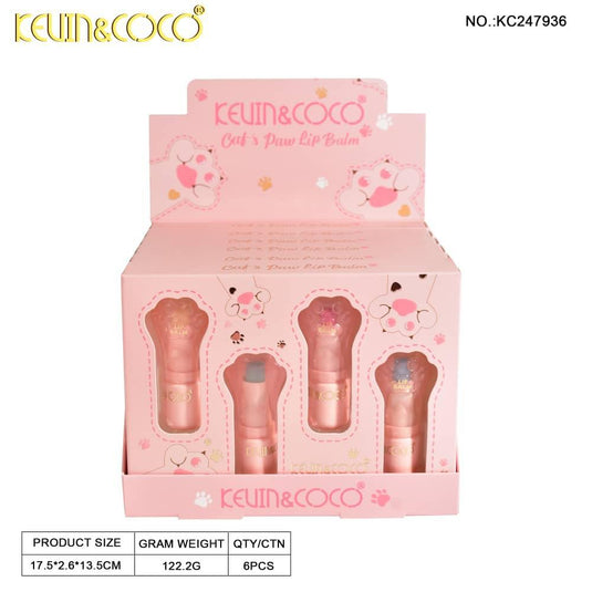 Lips-Kevin&Coco Cat’s Paw Lip Balm KC247936 ($2.66 each, 6pcs display)