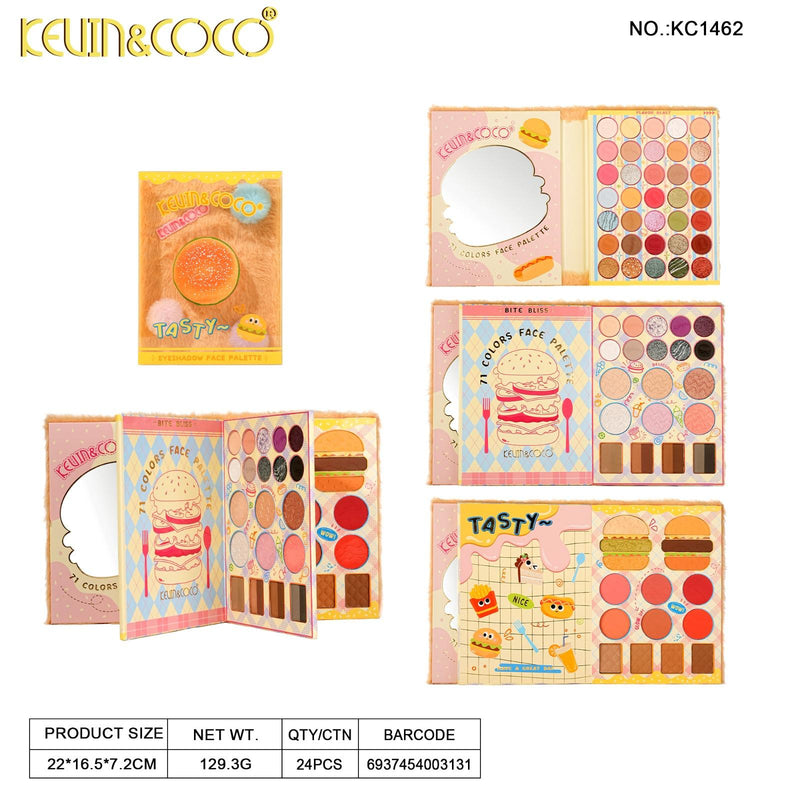 Load image into Gallery viewer, Face-Kevin&amp;Coco Hamburguer  Eyeshadow Face Palette KC1462 ($13 each, 6pc bundle)
