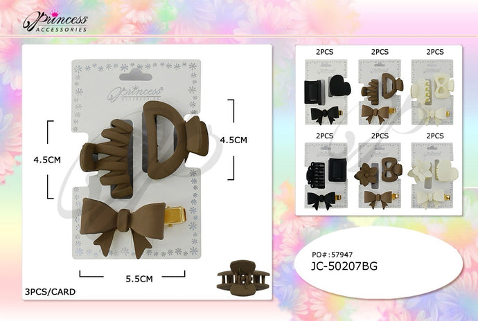 Hair- Cutesy Hair Clip Set JC-50207BG (12pc pack)