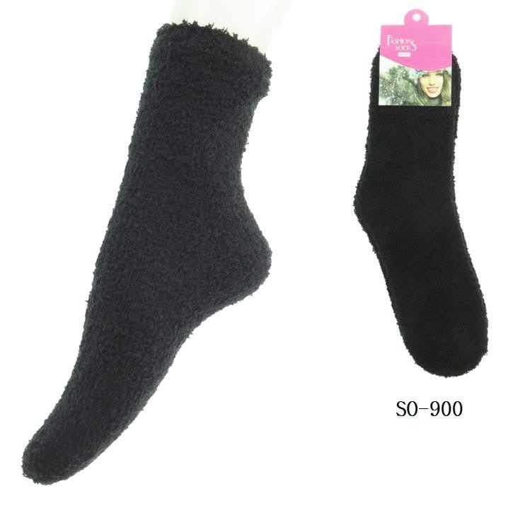 Load image into Gallery viewer, Accessories- Black Cozy Socks SO-900 (12pc pack)
