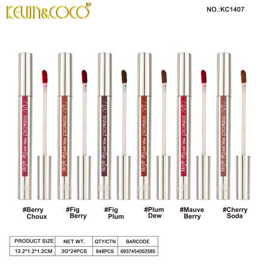 Lips-Kevin&Coco Lumina Kiss Peel Off Lip Stain KC1407 ($1 each, 24pc display)