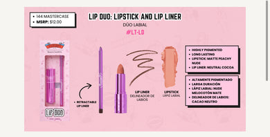 Beauty Creations x Loteria Lip Duo Lipstick & Lip liner set #LT-LD (4pc bundle, $6 each)