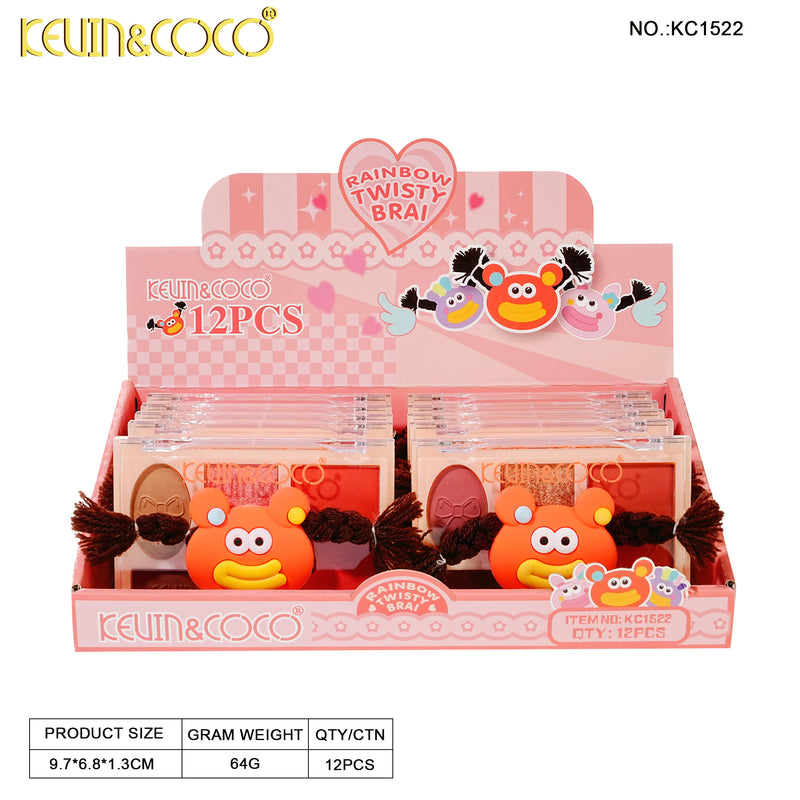 Load image into Gallery viewer, Eyes-Kevin&amp;Coco Rainbow Twisty Brai Orange KC1522 ($1.25 each, 12pc display)
