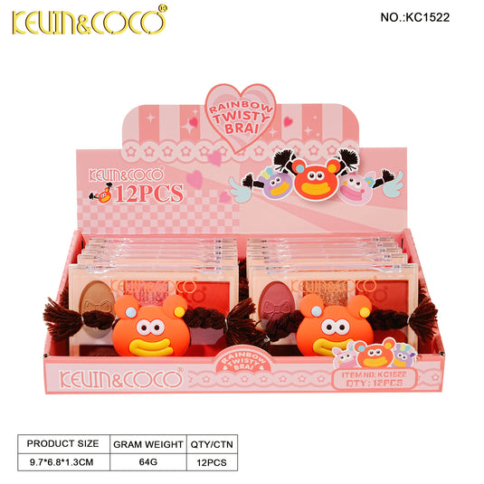 Eyes-Kevin&Coco Rainbow Twisty Brai Orange KC1522 ($1.25 each, 12pc display)