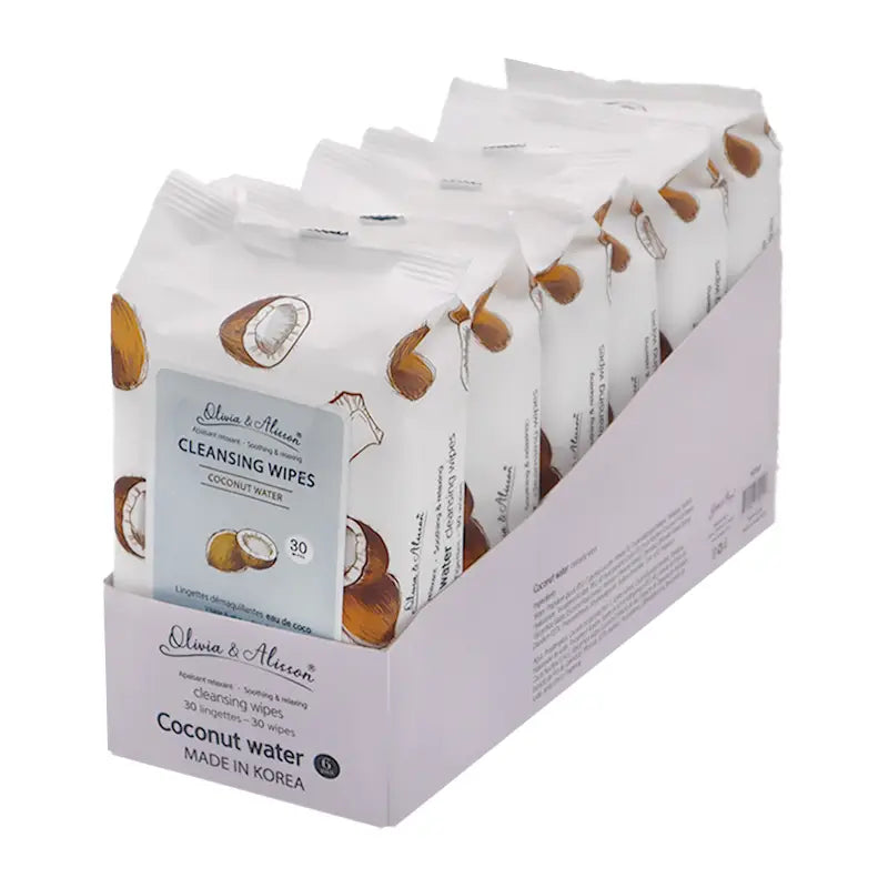 Load image into Gallery viewer, Skincare-She Makeup Coconut Cleansing Wipes MIT001 ($1.08 each, 6pc Bundle)
