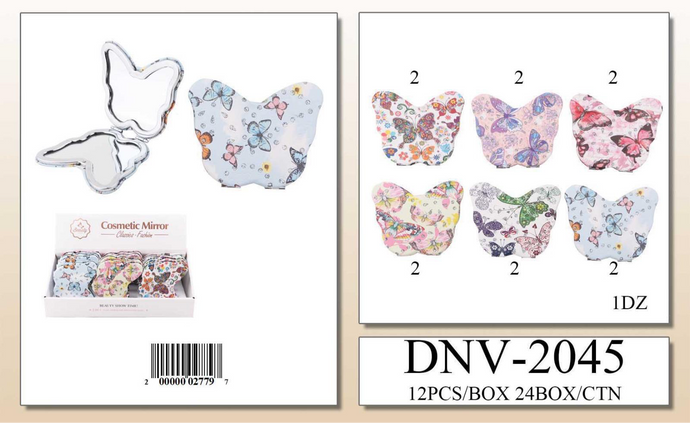 Accessories- Butterfly Compact mirror DNV-2045 (12pc box)