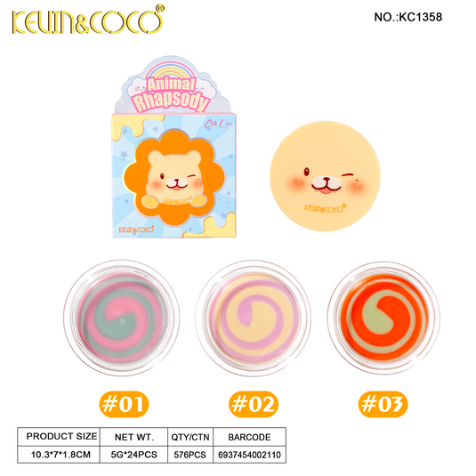 Lips-Kevin&Coco Animal Rhapsody Lip Mask KC1358 ($1.10 each, 24pc display)