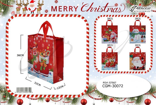 Accessories- Xmas Santa & Friends Gift Bag CGM-30072 (12 pack)