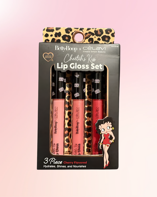 Lips-Celavi x Betty Boop Cheetah 3pc Lip Gloss B46488VR3 ($4 each, 4pc bundle)