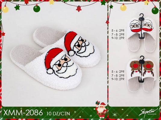 Accessories- Xmas Santa/Reindeer Slippers XMM-2086 (12pc pack)