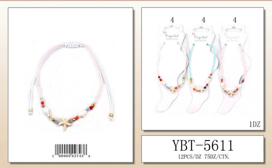 Accessories-Ocean Charm Adjustable Anklet YBT-5611 (12pc pack)