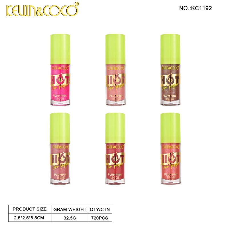 Load image into Gallery viewer, Lips-Kevin&amp;Coco Hot Like Pepper Plumping Lip Gloss KC1192 ($1 each, 36pc display)
