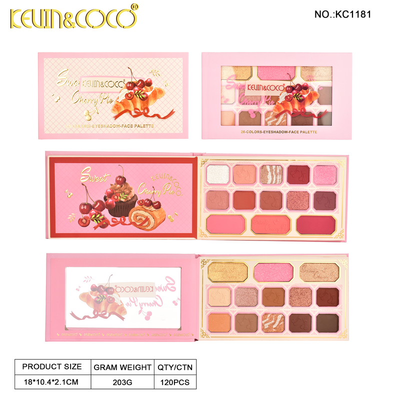 Load image into Gallery viewer, Eyes-Kevin&amp;Coco Sweet Cherry Pie Eyeshadow Palette KC1181 ($5 each, 6pc display)
