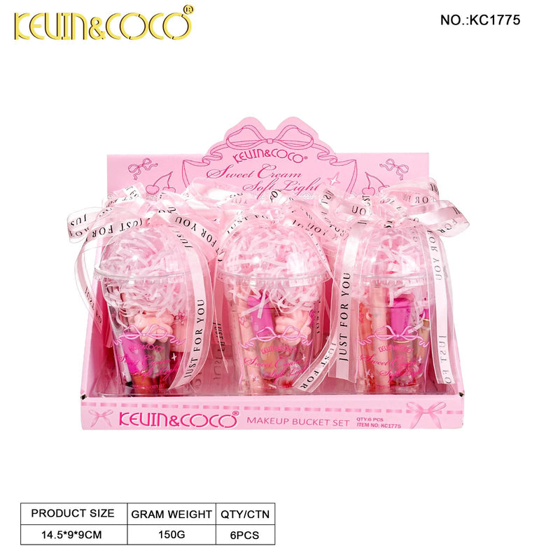 Load image into Gallery viewer, Face-Kevin&amp;Coco Sweet Cream Soft Light Makeup Set Cup KC1775 ($5 each, 6pc display)
