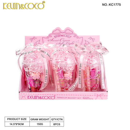 Face-Kevin&Coco Sweet Cream Soft Light Makeup Set Cup KC1775 ($5 each, 6pc display)