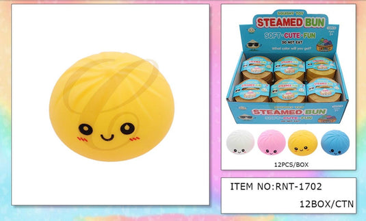 Novelties-Squishy Steamed Bun Toy in Assorted Colors RNT-1702 (12pc pack)