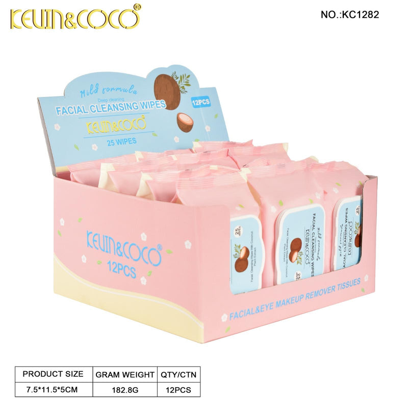 Load image into Gallery viewer, Skincare-Kevin&amp;Coco Makeup Wipes KC1282 (12pc display)
