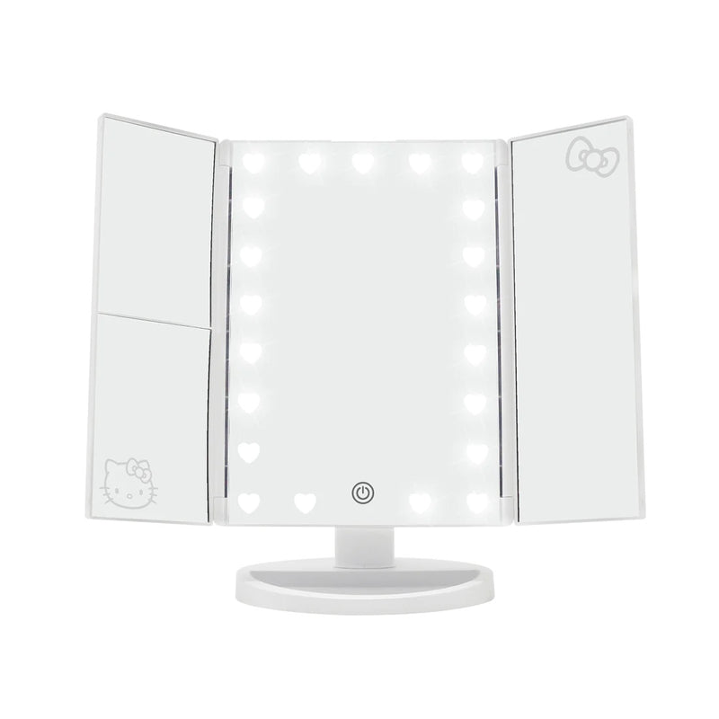 Load image into Gallery viewer, Novelties- Impressions Hello Kitty Trifold LED Makeup Mirror with Magnification HKTF-BOWS-WHT (3pc bundle, $27 each)
