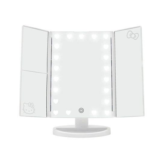 Novelties- Impressions Hello Kitty Trifold LED Makeup Mirror with Magnification HKTF-BOWS-WHT (3pc bundle, $27 each)