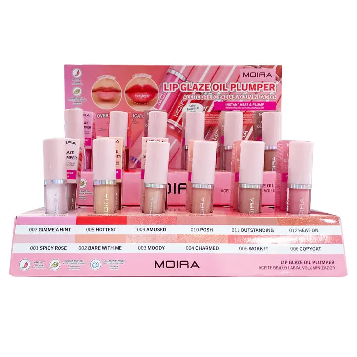 Load image into Gallery viewer, Lips-Moira Lip Glaze Oil Plumper Display 12 Shades #LOPSET (36pc display + Testers)
