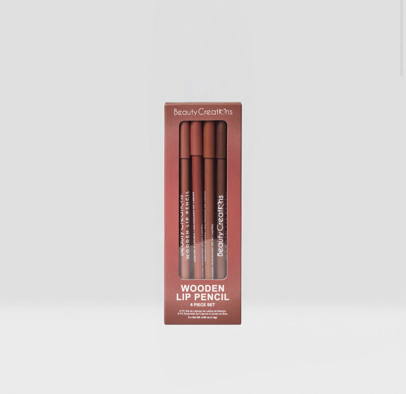 Load image into Gallery viewer, Lips-Beauty Creations Wooden Lip Pencil 6pc Set Nude #WLPN-SET ($3 each, 12pc bundle)
