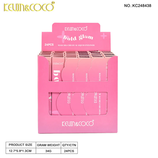 Eyes-Kevin&Coco Bold Glam Mascara & Liquid Eyeliner KC248438 ($1.25 each, 24pc display)