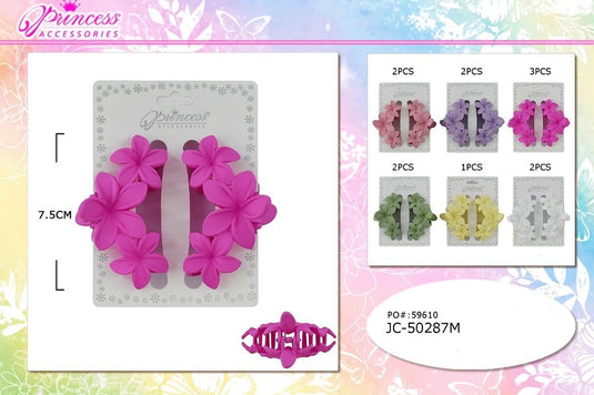 Hair-Little Flowers Jaw Hair Clip JC-50287M (12pc pack)